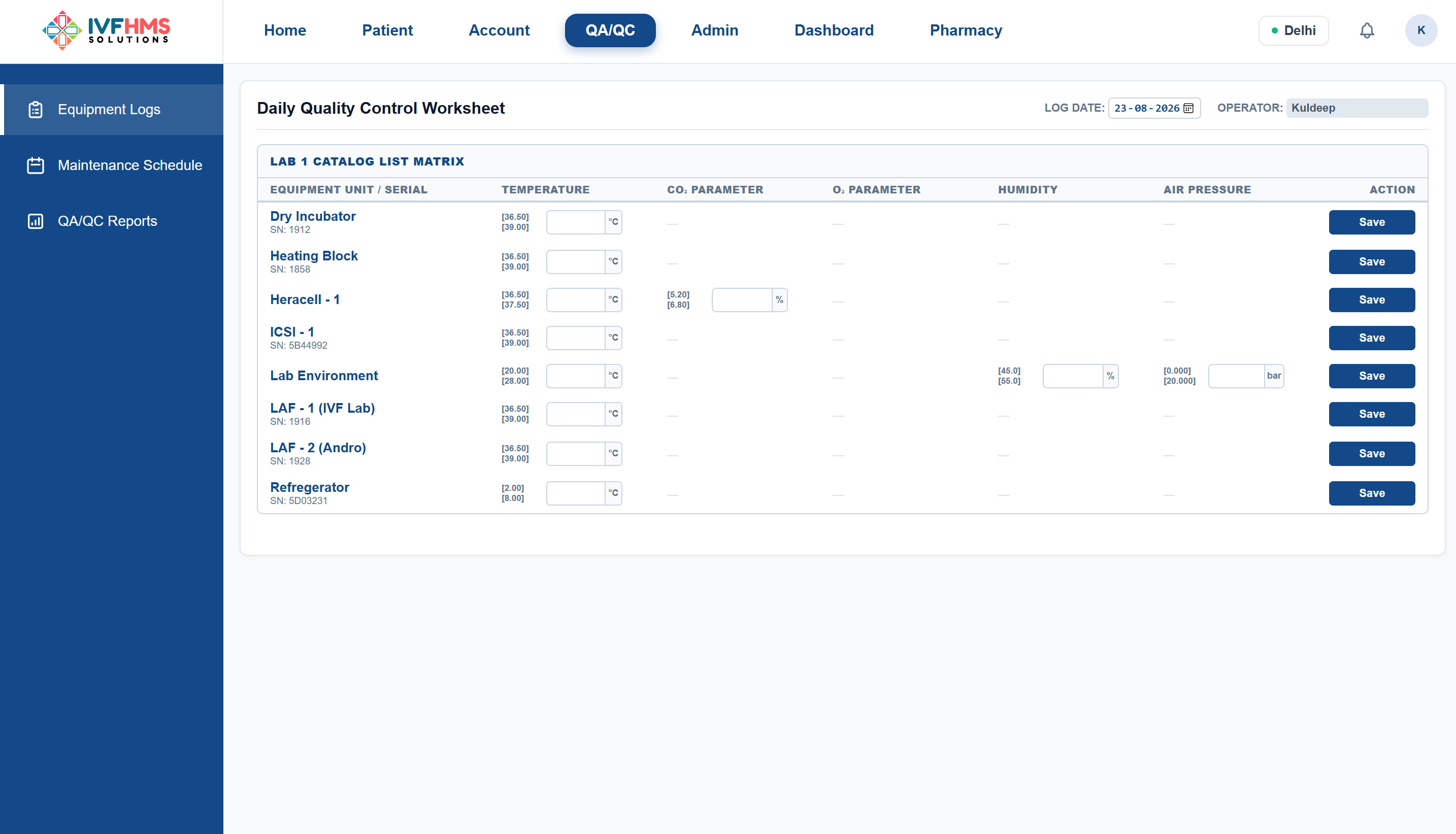 Patient Mangement Interface